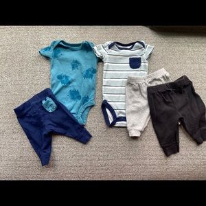 Newborn onesie & pants lot